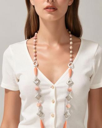 Collana: argento, argento indiano, giada, resina