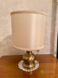 Coppia di lampade con abat-jour da comodino