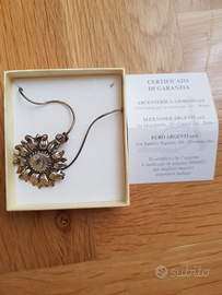 Collana argento con girasole