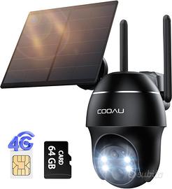 COOAU 4G WiFi Esterno 2K PTZ IP66 64GB