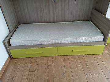 STRUTTURA LETTO CON CASSETTONI E MATERASSO