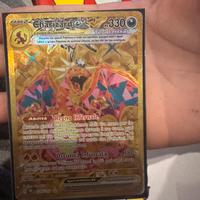 Carta pokemon charizard ex Teracristal oro