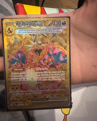 Carta pokemon charizard ex Teracristal oro