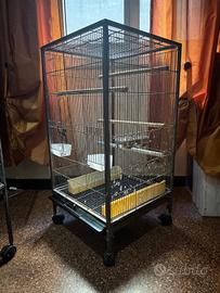 Gabbia Voliera per Uccelli - 90x46 - Accessoriata