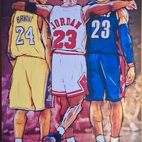 Michael Jordan, Kobe Bryant, LeBron James quadro