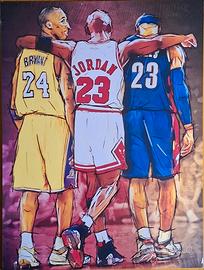 Michael Jordan, Kobe Bryant, LeBron James quadro