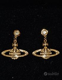 Orecchini pendenti argento 925 placcati oro