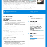 Cercavo lavoro come aiuto cuoco