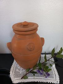 Orcio in terracotta artigianale con coperchio A.R