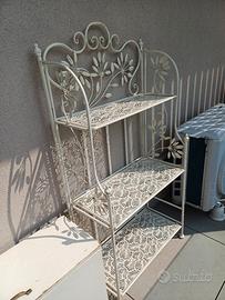 Scaffale shabby chick metallo bianco