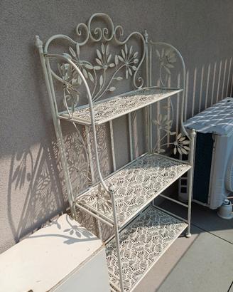 Scaffale shabby chick metallo bianco