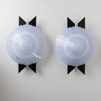 2 lampade da parete vintage in vetro di Murano 80s