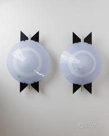 2 lampade da parete vintage in vetro di Murano 80s