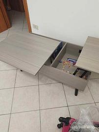 NUOVO - Tavolino Salotto Grigio | Regolabile in H