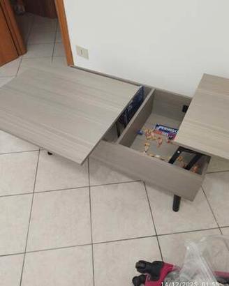 NUOVO 90€ Tavolino Salotto Grigio Regolabile