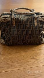 Fendi bauletto zucca ff in tela