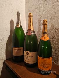 3 rare  bottiglie vuote da esposizione champagne 