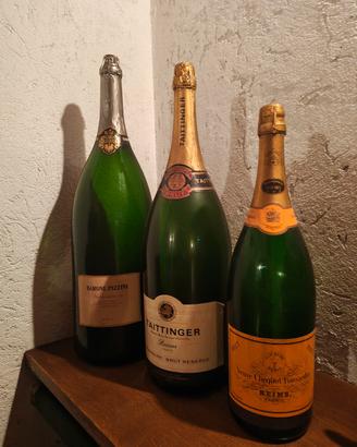 3 rare  bottiglie vuote da esposizione champagne 