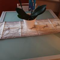 Runner con cervi e fiocchi neve 30×180 cm.