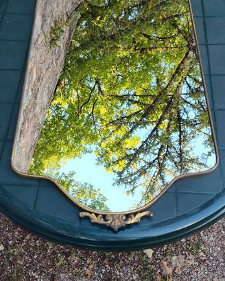 Specchio da parete in ottone mid-century