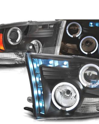 FARI PER DODGE RAM 09-11 LED OCCHI ANGELI NERI