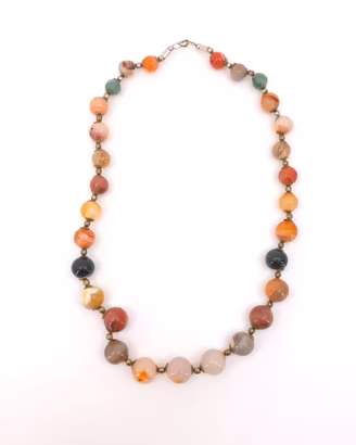 Collana Vintage Pietre Dure Agata Onice Novecento