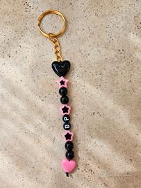 Portachiavi Handmade Blackpink Nero e Rosa