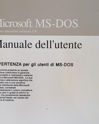 microsoft MS dos manuale utente originale vintage