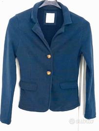 Giacca sportiva in felpa- colore blu con tasche la