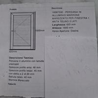 persiana in alluminio per finestra 1 anta 