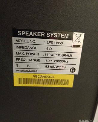 Hi-fi LG LFU850, radio, lettore CD, USB, aux.