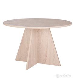 Tavolo rotondo da pranzo effetto travertino