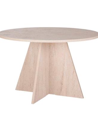 Tavolo rotondo da pranzo effetto travertino
