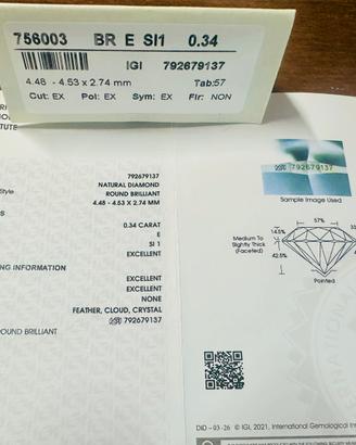Diamante naturale certificato igi