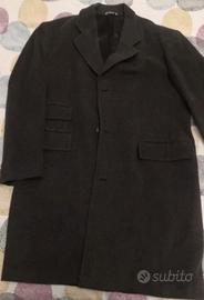 Cappotto uomo grigio scuro XL, misto lana.
