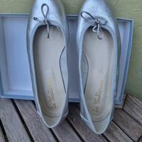 Ballerine in pelle color argento 