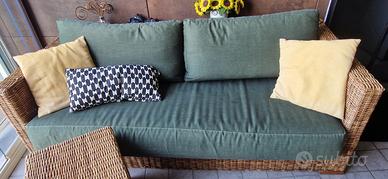 DIVANO IN RATTAN + PUFF