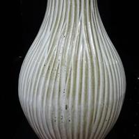 VASO TERRACOTTA SMALTATA BIANCO -ORO VINTAGE