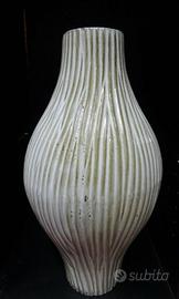 VASO TERRACOTTA SMALTATA BIANCO -ORO VINTAGE