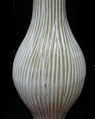 VASO TERRACOTTA SMALTATA BIANCO -ORO VINTAGE