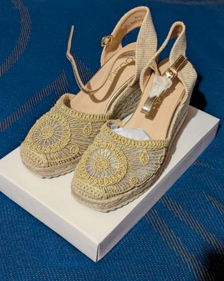 Sandali donna estivi in corda con zeppa Misura 38