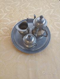 servizio da caffè e tè in peltro 