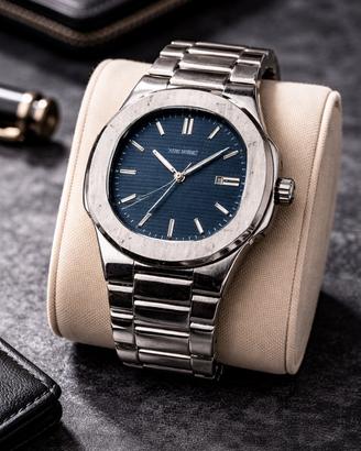 Orologio pin time acciaio-quadrante blu