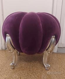 pouf/sgabello a forma di zucca in velluto viola co