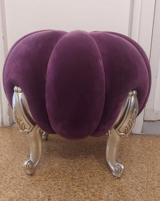 pouf/sgabello a forma di zucca in velluto viola co