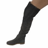 Prada - stivale alto cuissard marrone scamosciato 