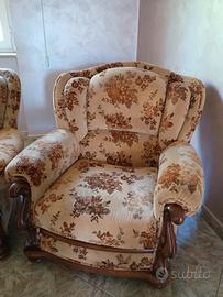 Set divano e due poltrone vintage.