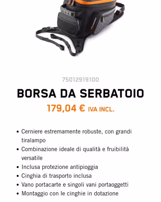 Borsa Serbatoio KTM POWERPARTS 