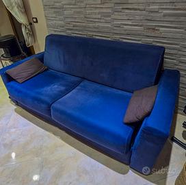 Divano Letto Blu - Materasso Incluso
