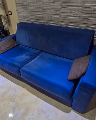 Divano Letto Blu - Materasso Incluso
